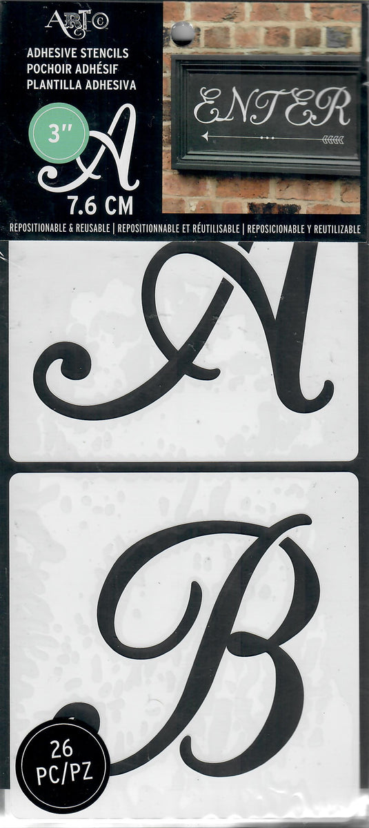 Brea Reese adhesive stencils - Uppercase script 26 pc. – Diesto
